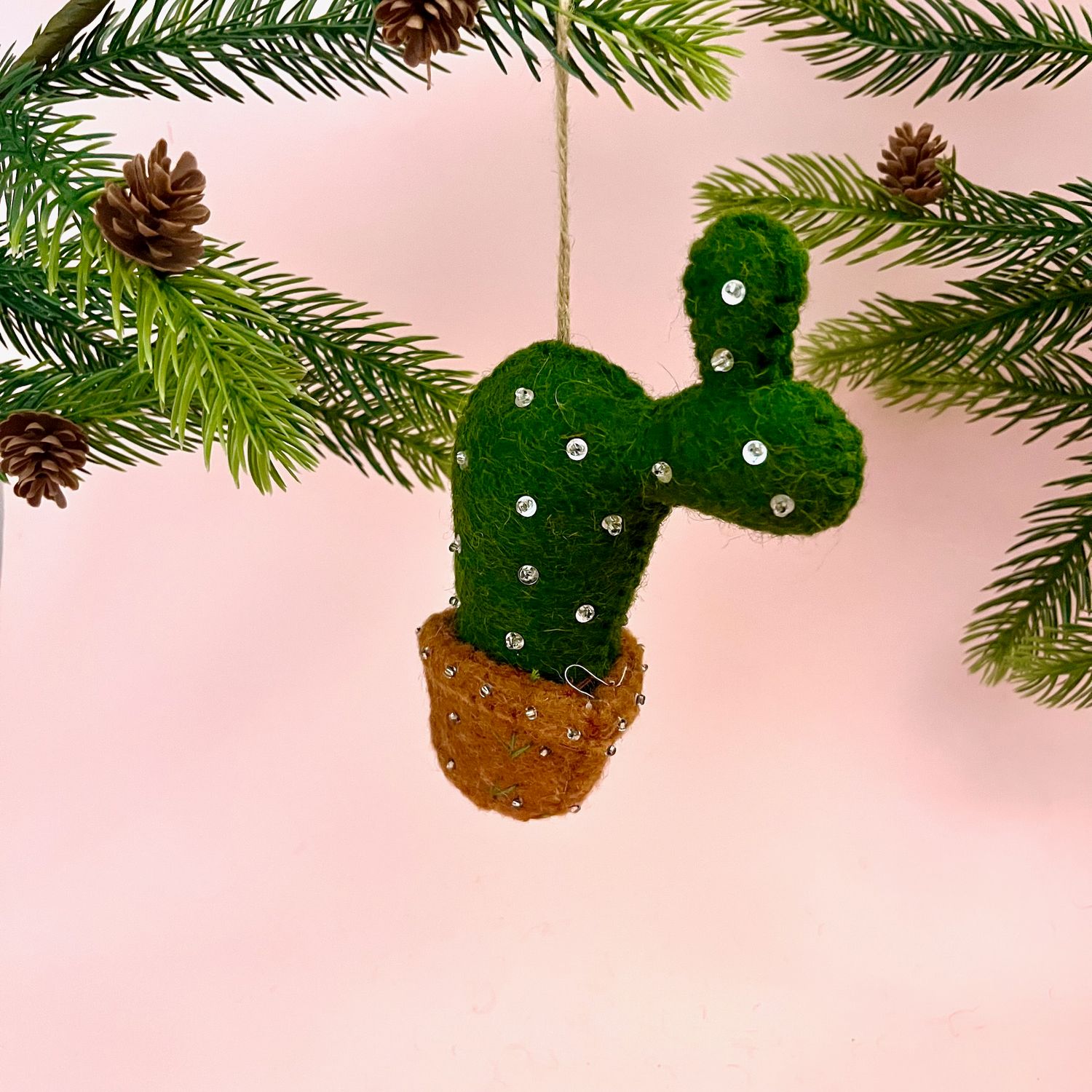 Cactus in Planter Ornament, Style: A