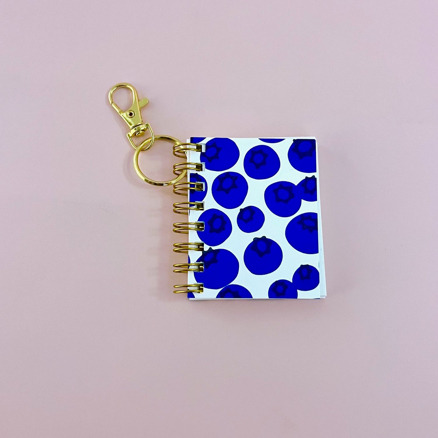 Letterpress Mini Notebook Bag Charm, Style: Blueberry