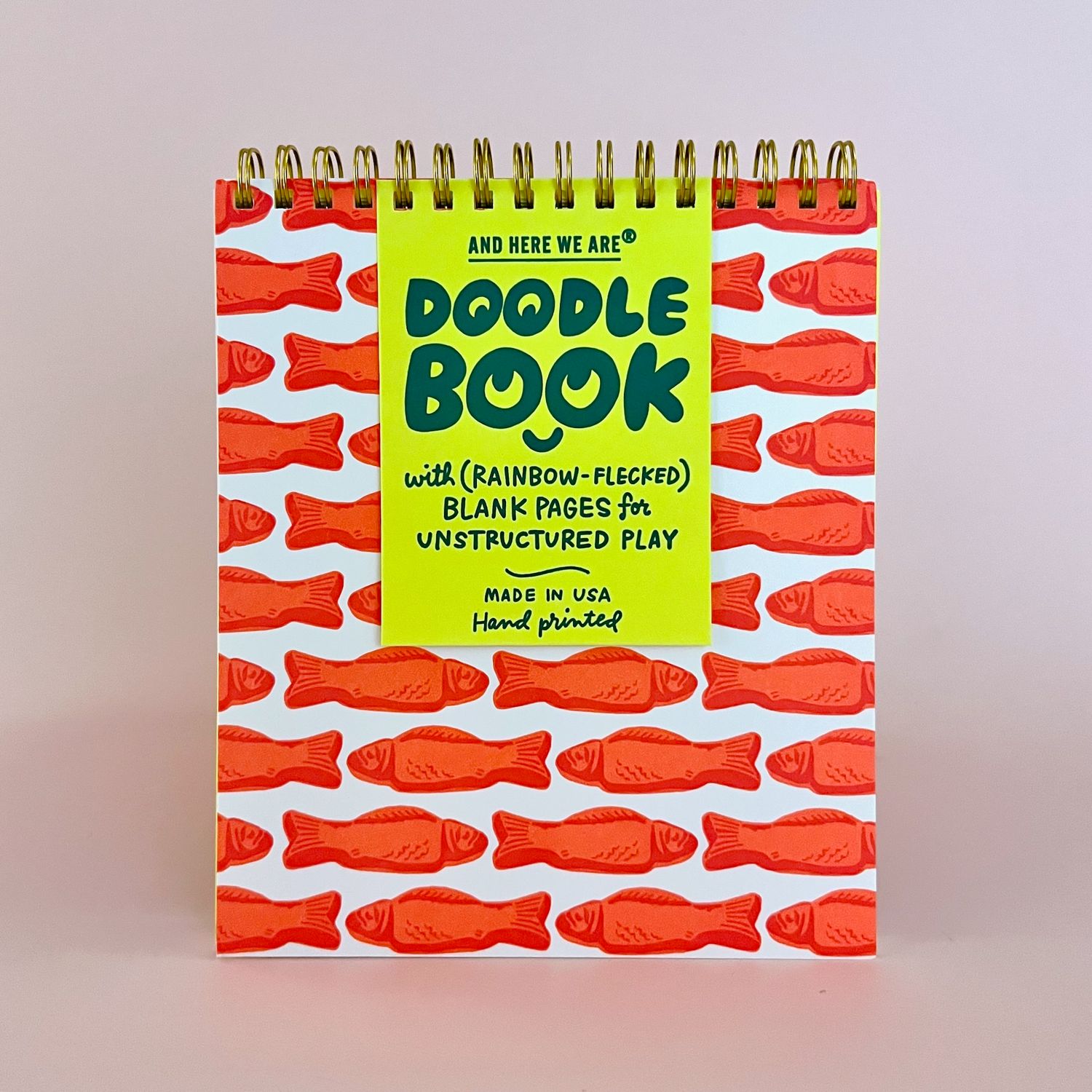 Letterpress Top Spiral Notebook, Style: Red Gummy Fish