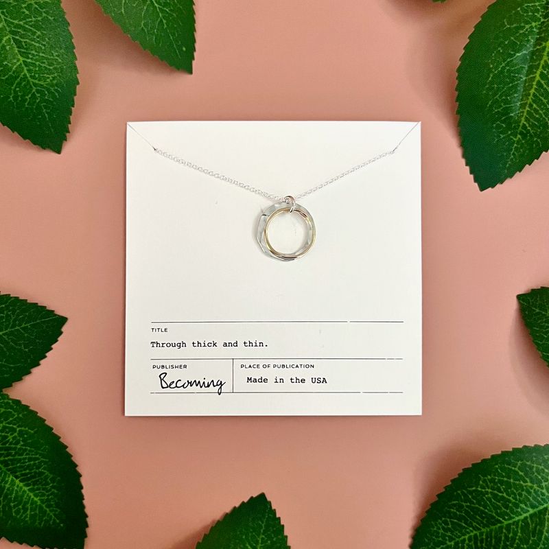 Through Thick &amp; Thin Circles Necklace, mixed metals