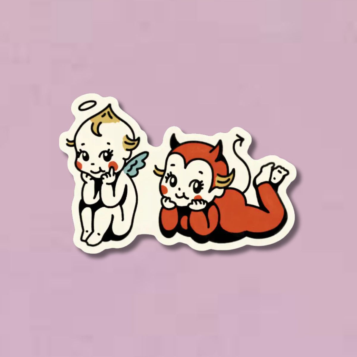 Angel and Devil Besties Sticker