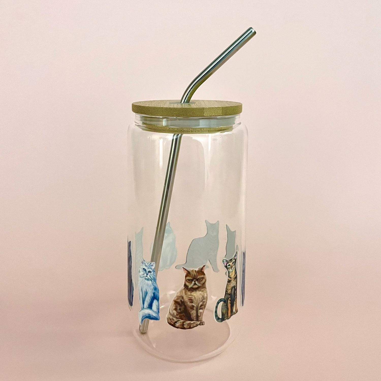 Feline Friends Cats Glass Can