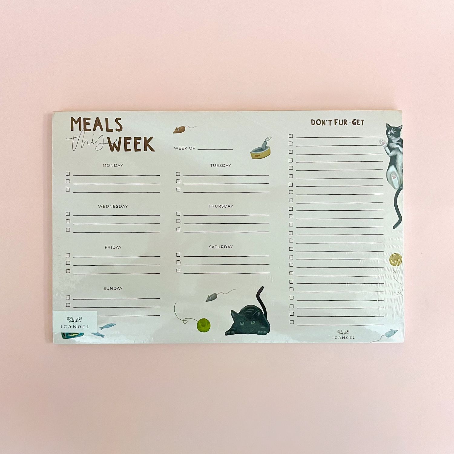 Meals this Week Cats Menu Market Notepad