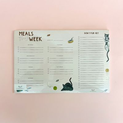 Meals this Week Cats Menu Market Notepad