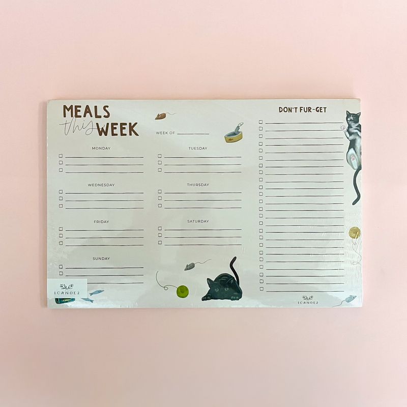 Meals this Week Cats Menu Market Notepad