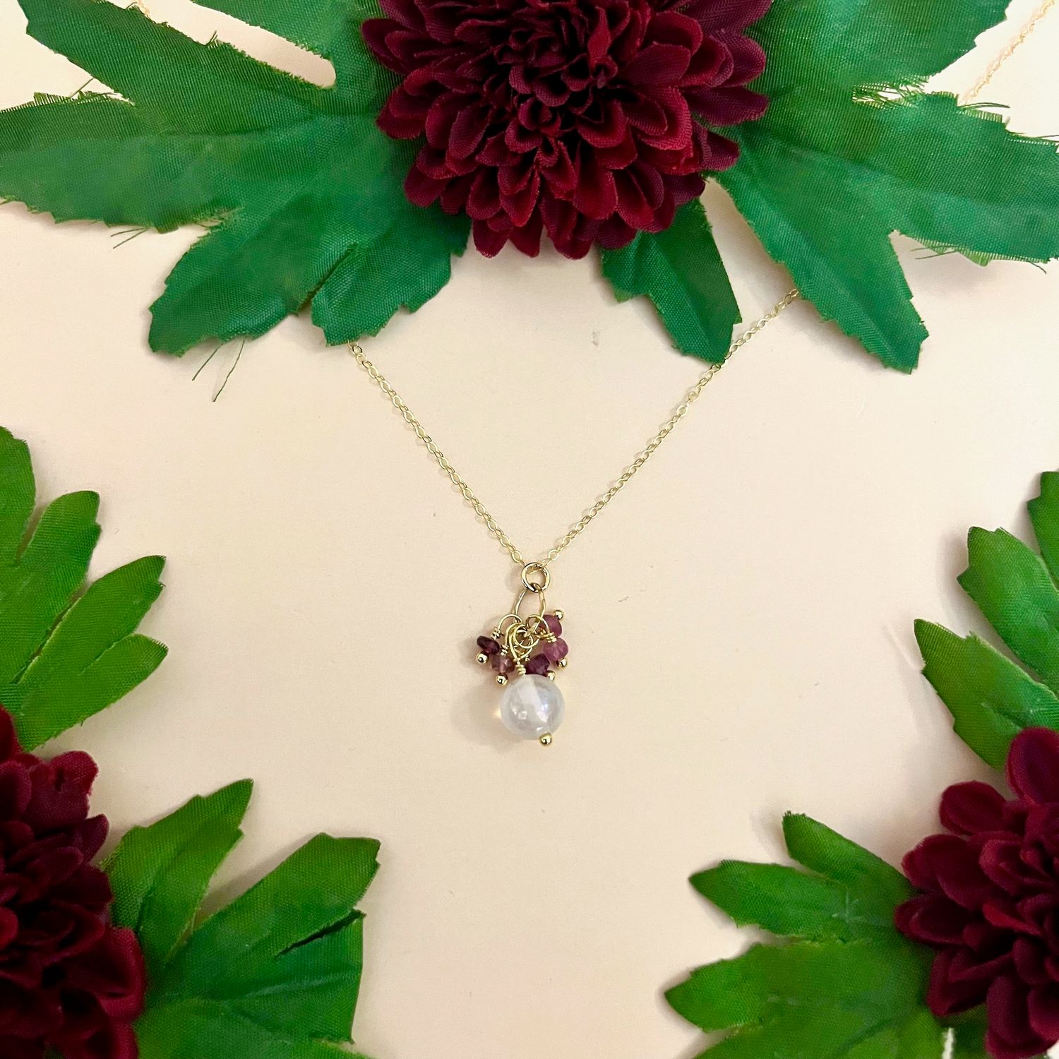 Mystic Quartz Pendant Necklace, 14k Goldfill