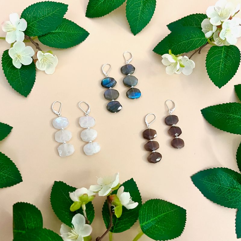 Silver Hazy Drop Earrings