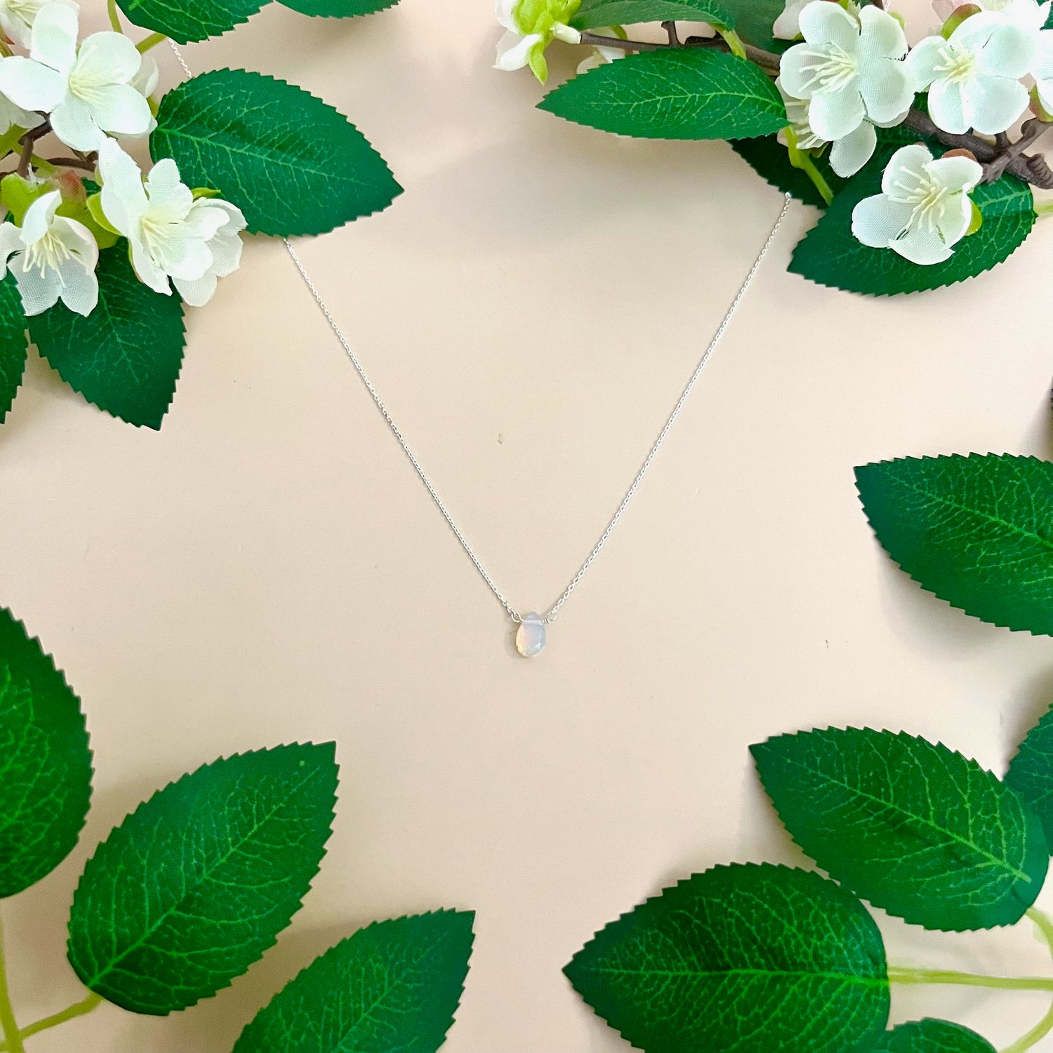 Mila Opal Necklace, Color: Sterling Silver