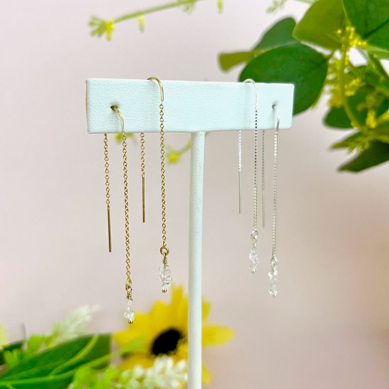 Herkimer Diamond Threader Earrings