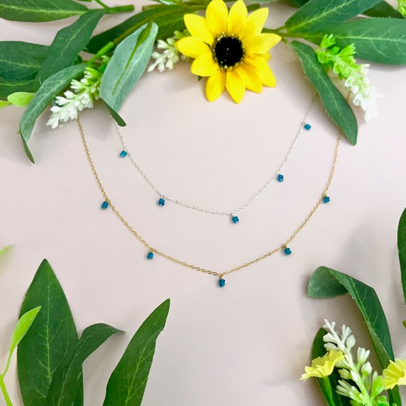 Bluebell Apatite Necklace, 16"