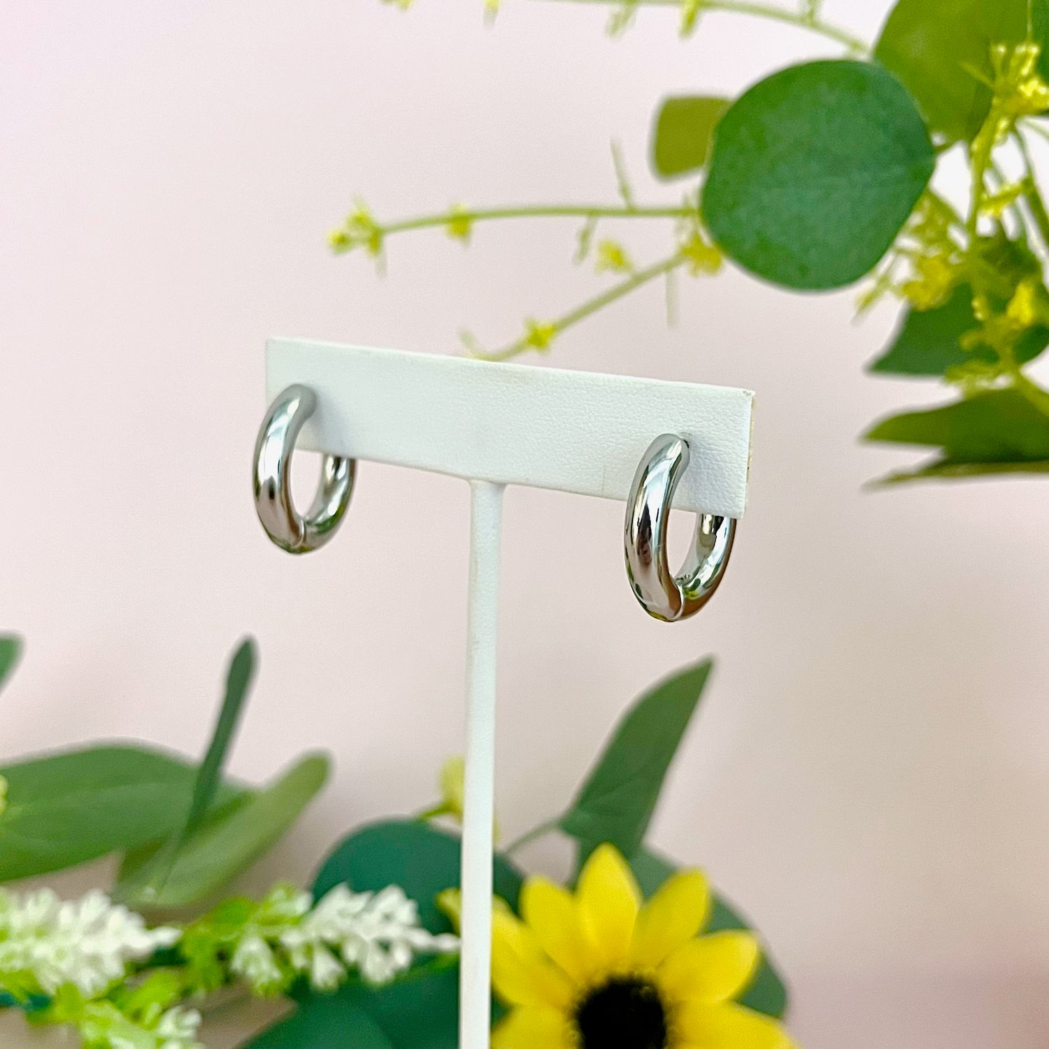 Chunky Everyday Hoop Earrings, Color: WGF
