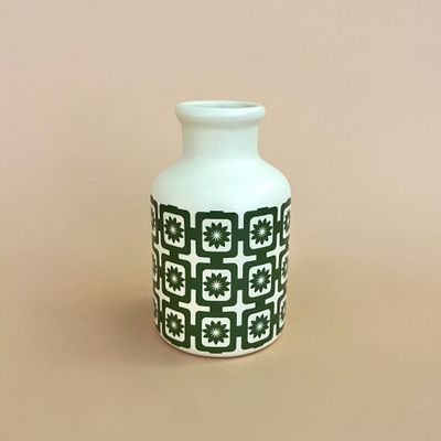 Tiles Design Green Ceramic Vase