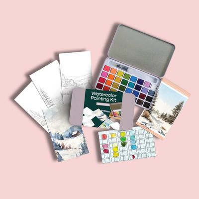 Midwinter Forest Watercolor Painting Kit