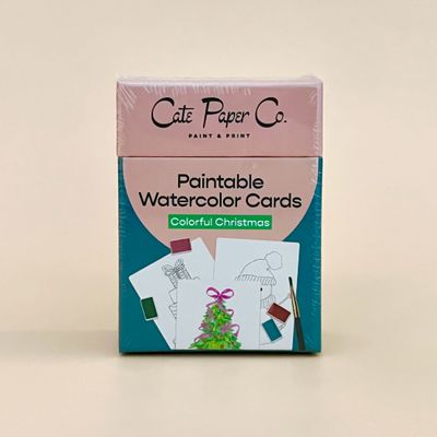 Colorful Christmas Paintable Watercolor Card Deck