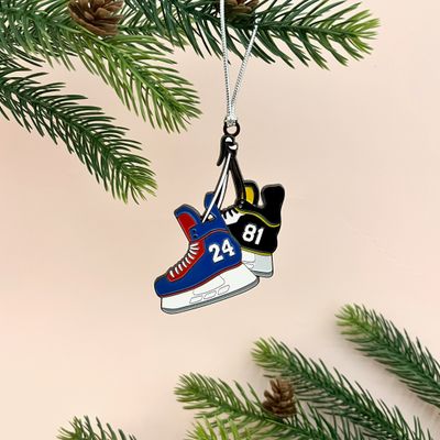Heated Rivalry Hockey Skates Enamel Ornament