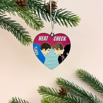 Heated Rivalry Heart Enamel Ornament