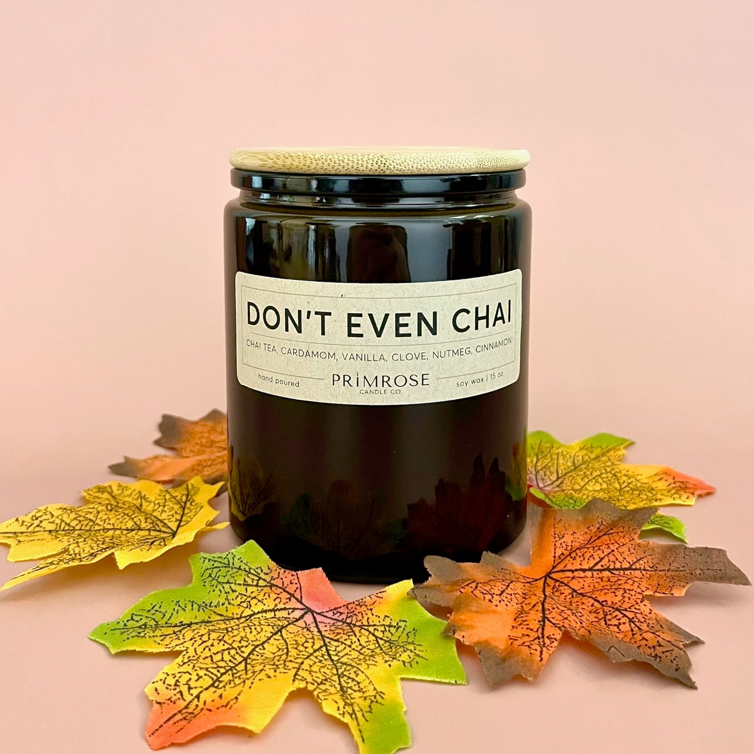 Primrose Fall 15oz Double Wick Candle, Style: Don't Even Chai