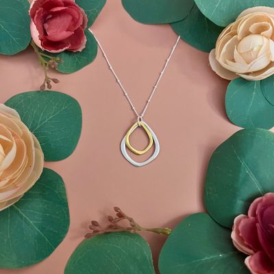 Small Double Lotus Necklace, SS + GV