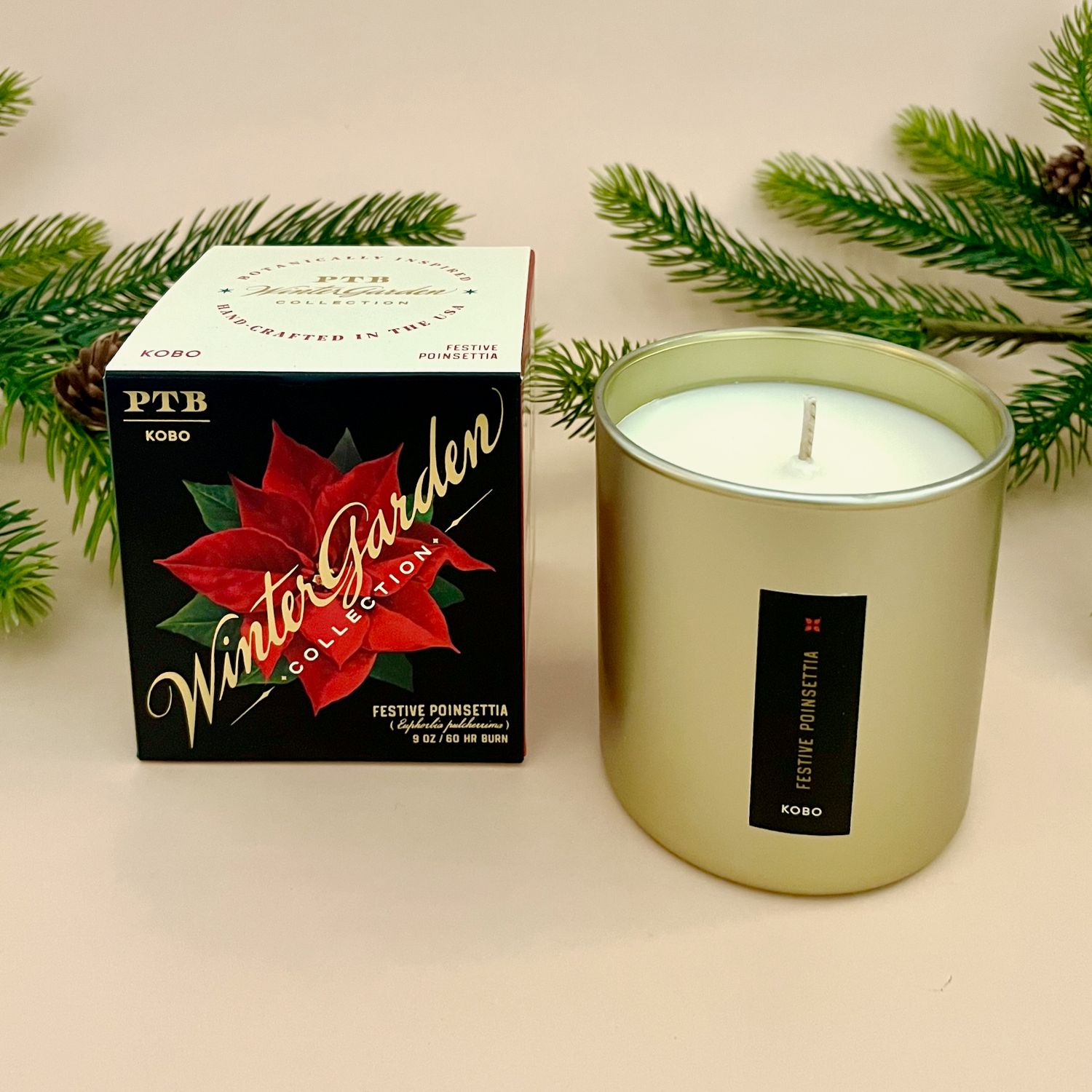 Winter Garden 9oz Candle, Style: Poinsettia