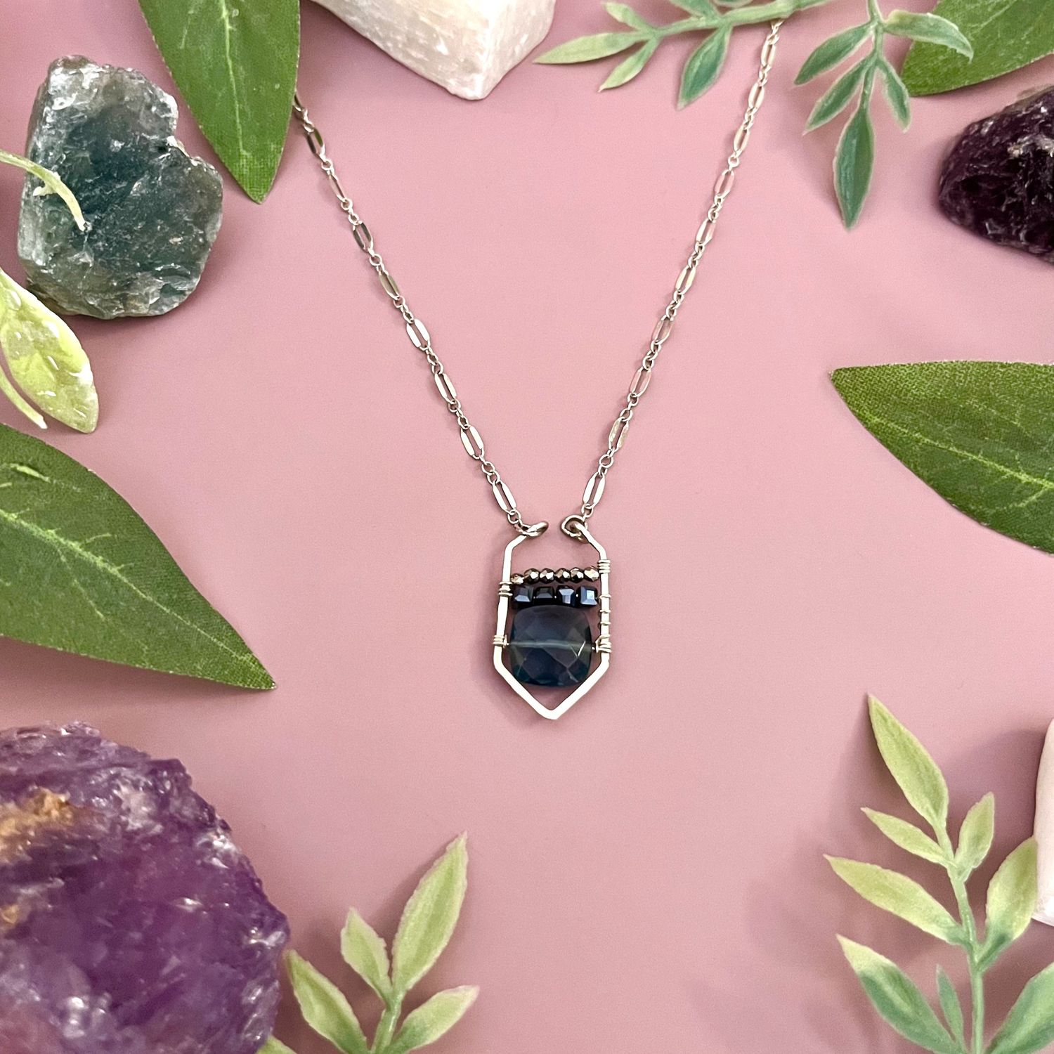 Handmade Sky Scraper London Blue Quartz Necklace by Art by Any Means