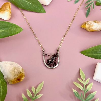 Handmade Pomegranate Garnet Necklace by Art by Any Means