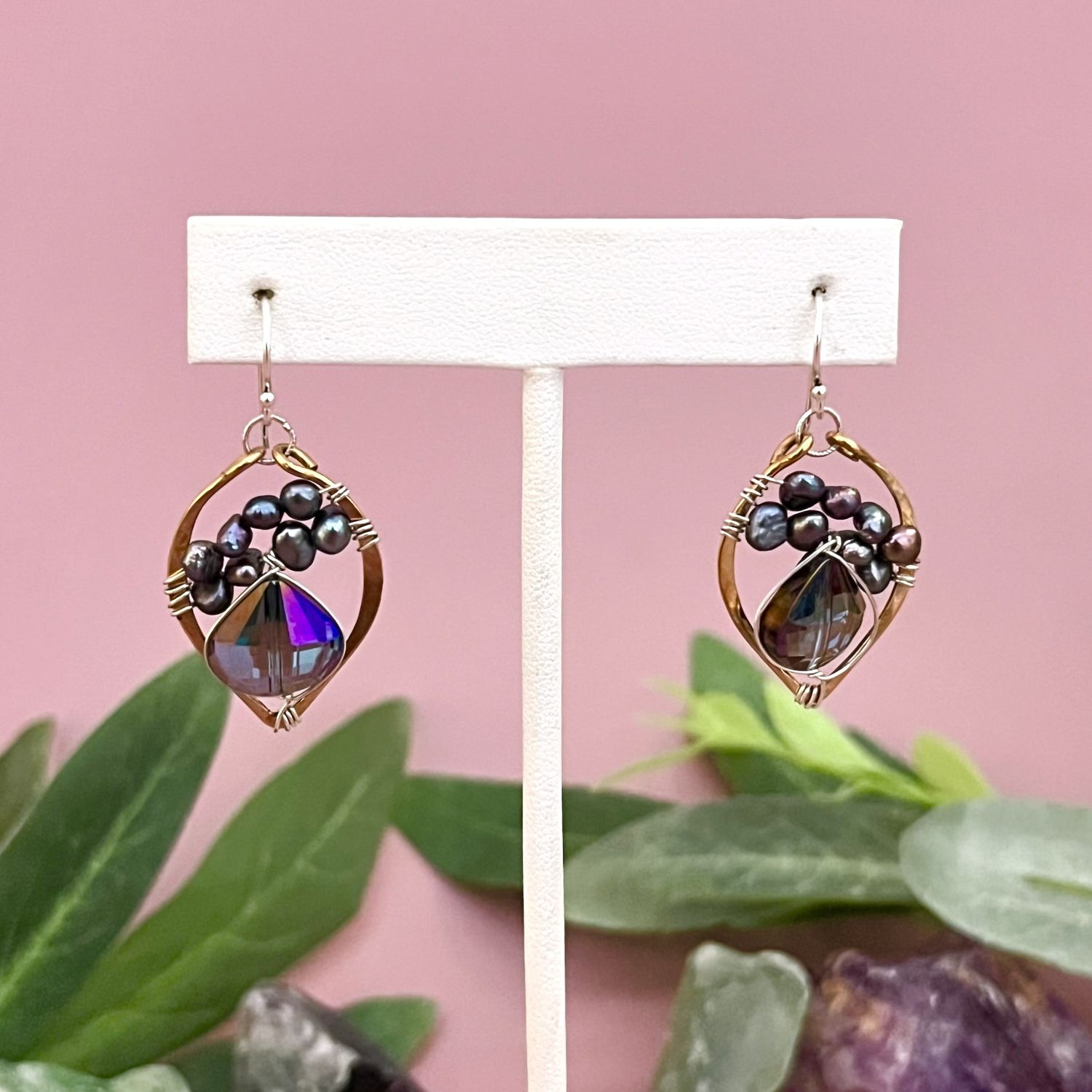 Handmade Blue Aura Drop Earrings by Art by Any Means
