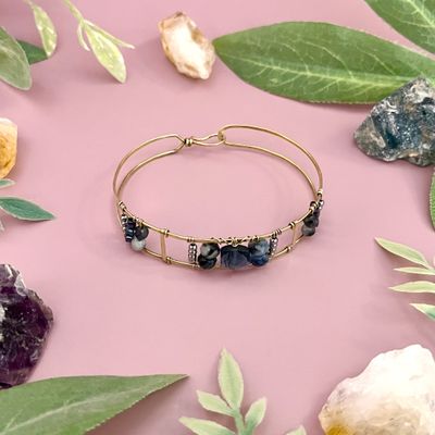 Handmade Sky Scraper London Blue Quartz Cuff Bracelet by Art by Any Means