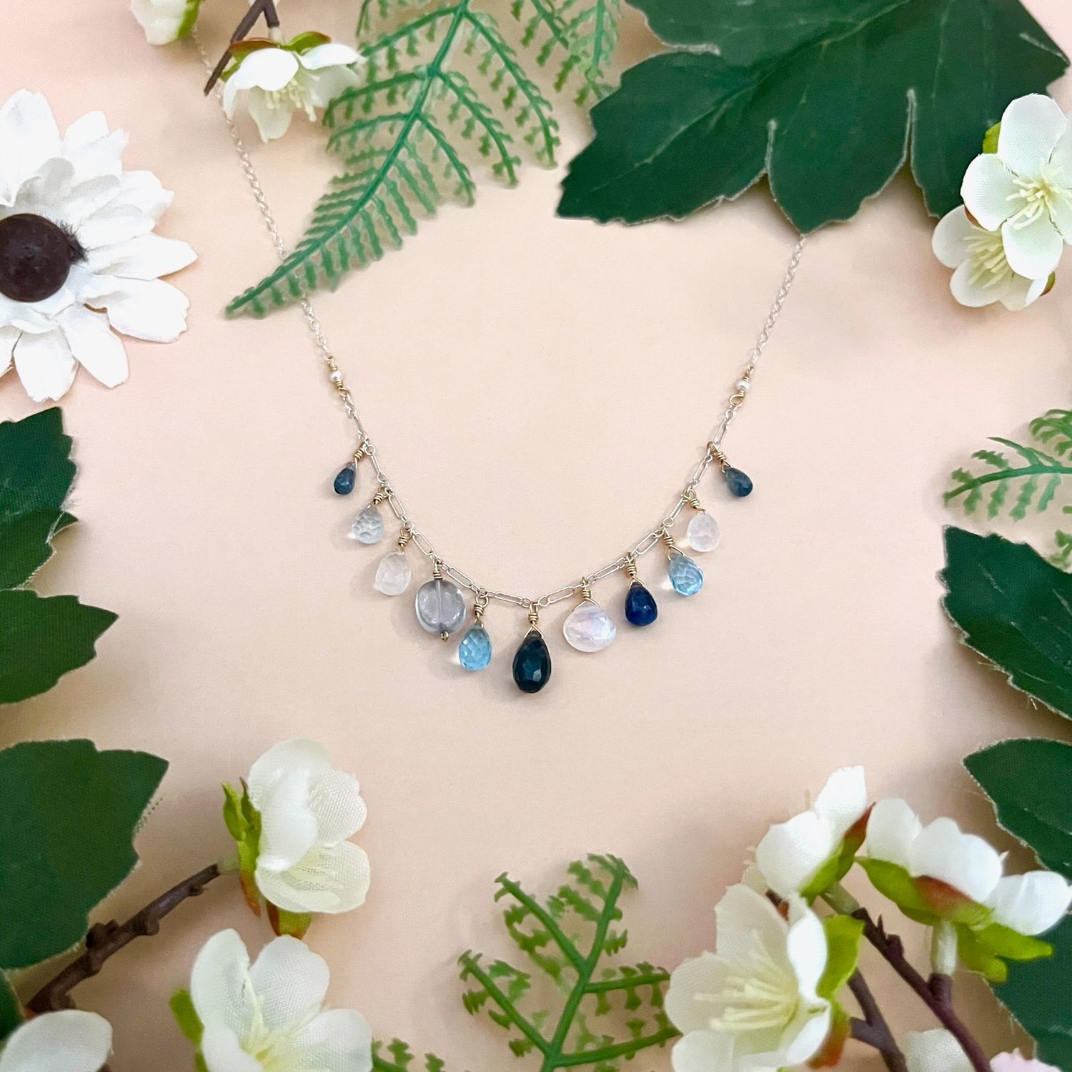 Crater Lake - Lucent Drops Necklace, 16" + 2"