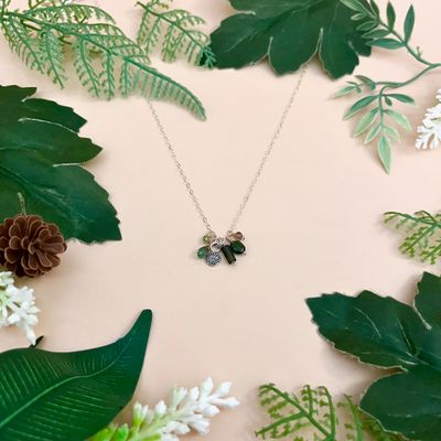 Lichen Collection - Little Lichen Charm Necklace, 16" + 2"