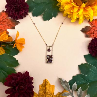 Petrified Forest - Fossilized Sunset Necklace, 16" + 2"