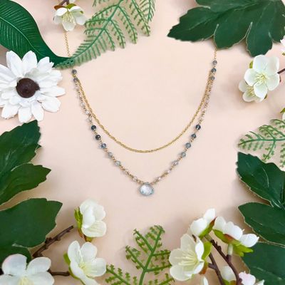 Crater Lake - Double Blue Necklace, 16" + 2" GF