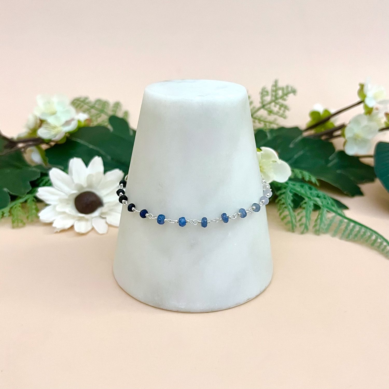 Crater Lake - Silver and Sapphire Bracelet