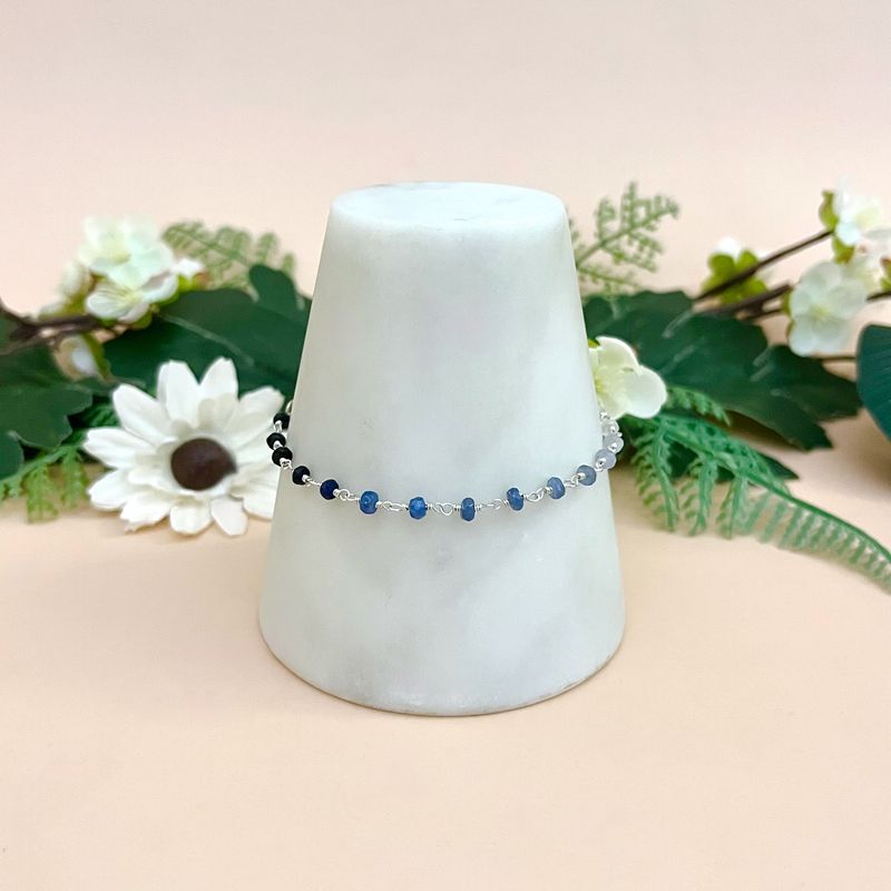 Crater Lake - Silver and Sapphire Bracelet