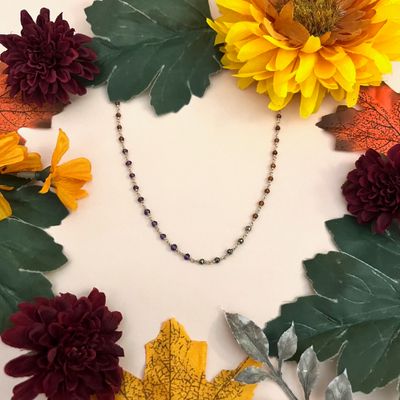 Petrified Forest - Fossil Fire Necklace, 16" GF