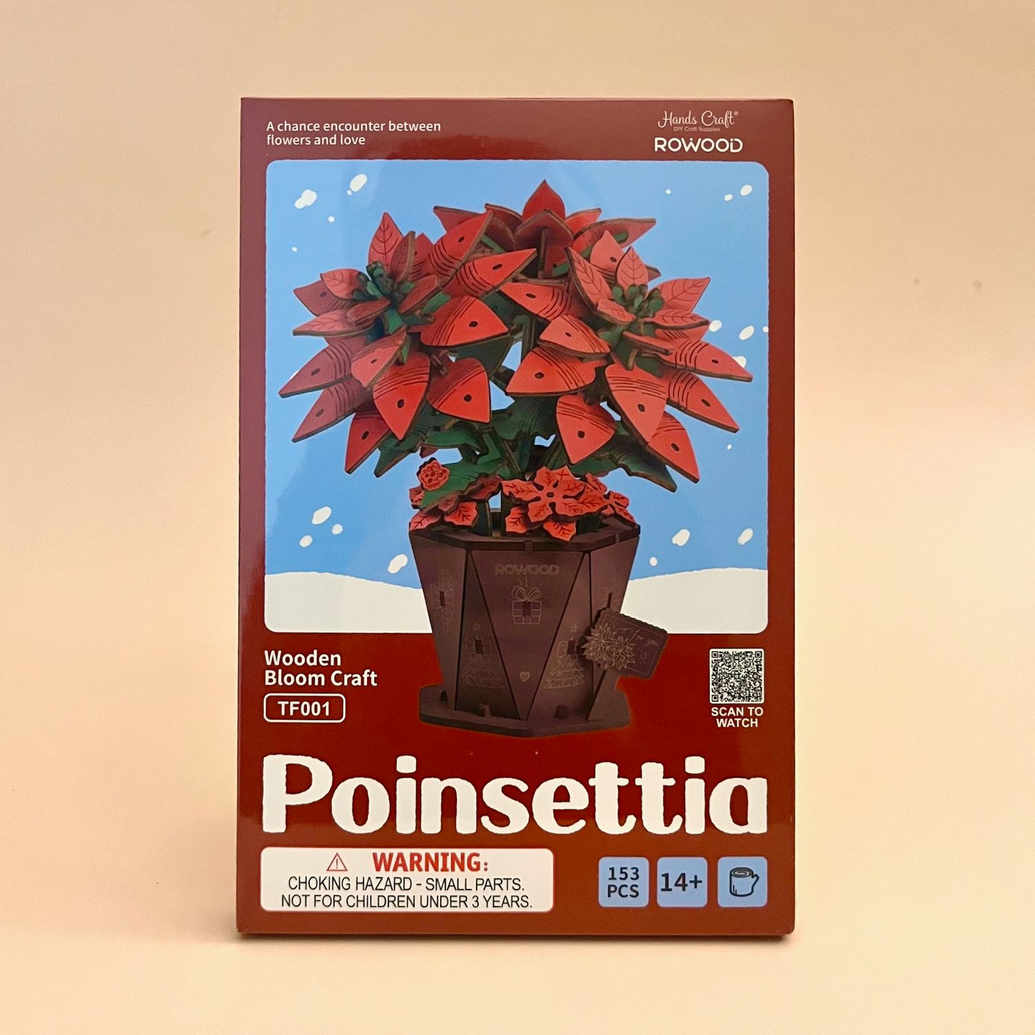 3D Wooden Flower Puzzle: Poinsettia