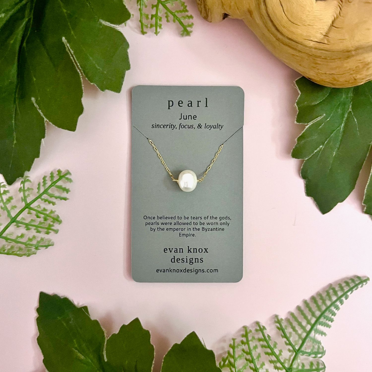 Handmade Gold Fill Necklace with Pearl Drop by Evan Knox