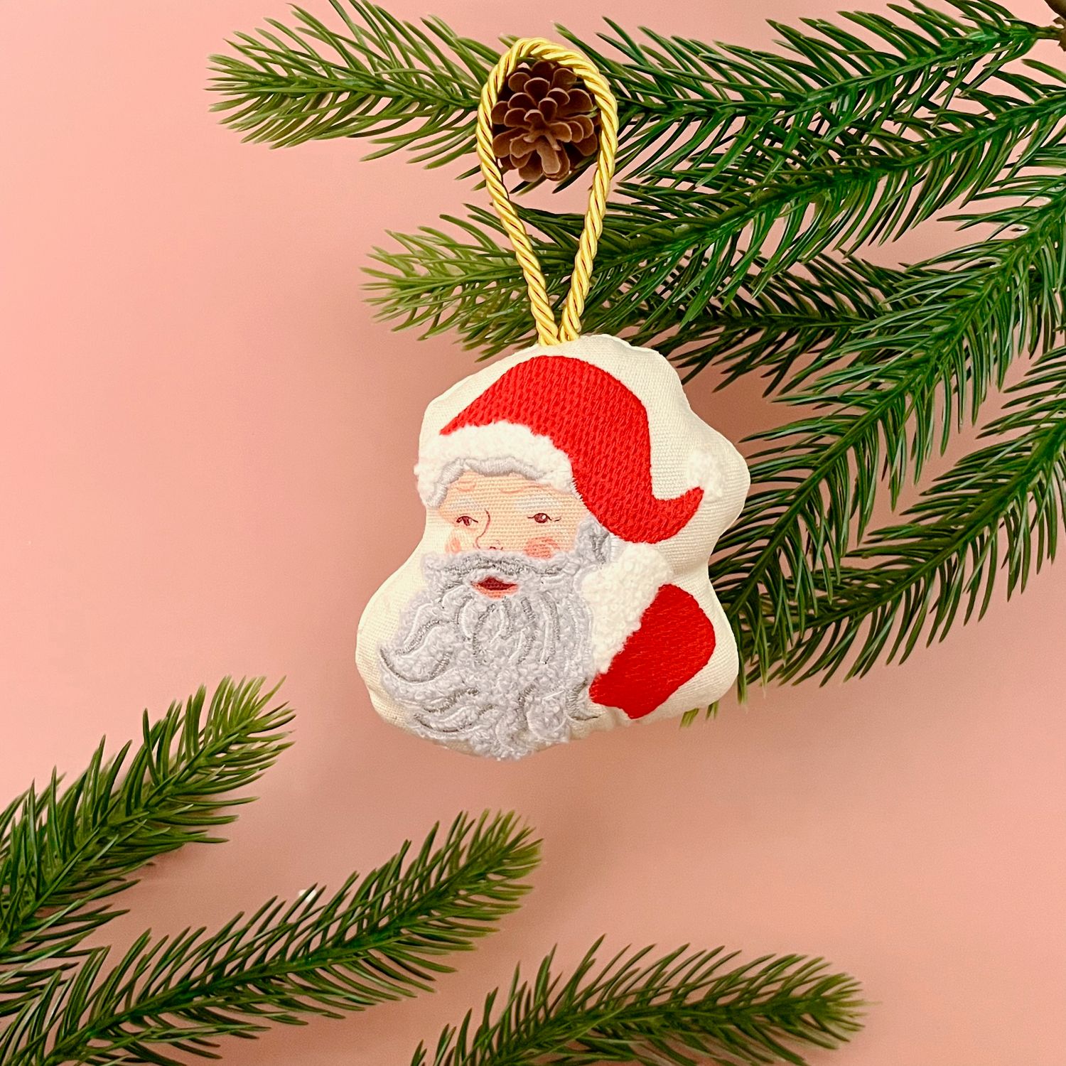 Santa Embroidered Ornament