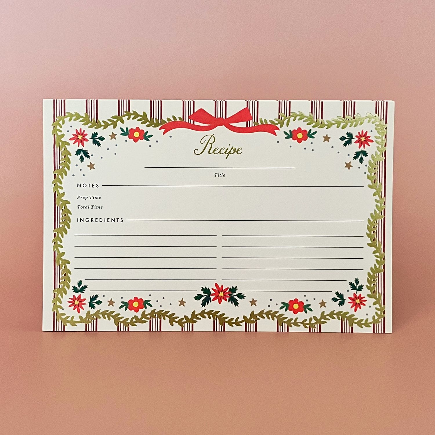 Holly Jolly Recipe Cards S/12