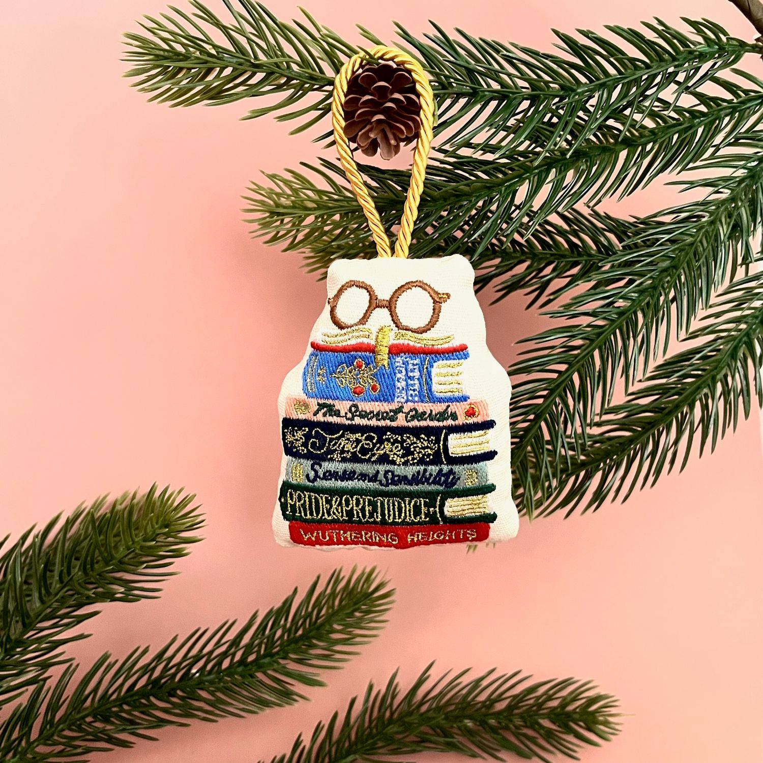 Book Club Embroidered Ornament