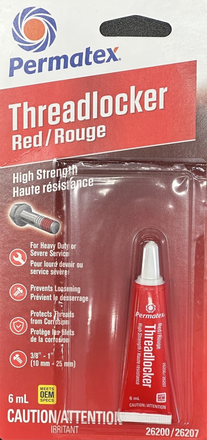 ThreadLocker, Colour: Red, Size: 6ml-Tube