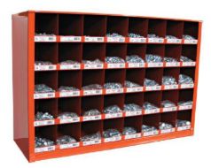 (022-600) 40 Compartment Orange Bolt Bin Grade 5 UNC 1/4&quot; - 1/2&quot;