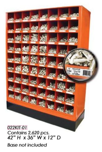 (022KIT-01) 72 Compartment Orange Bolt Bin Grade 5 UNC