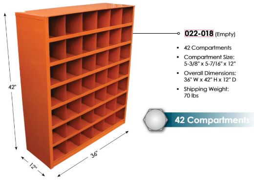 (022-018) Empty 42 Compartment Bolt Bin