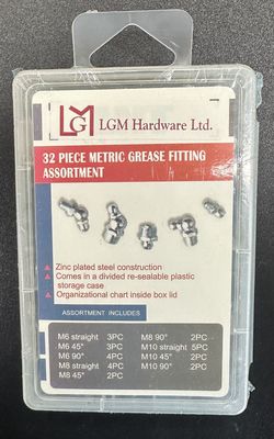 32 PC Metric Grease Fitting Assortment