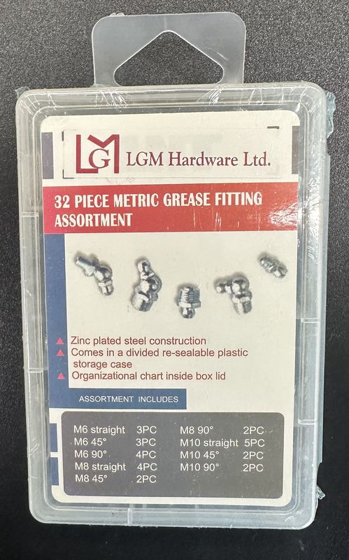 32 PC Metric Grease Fitting Assortment