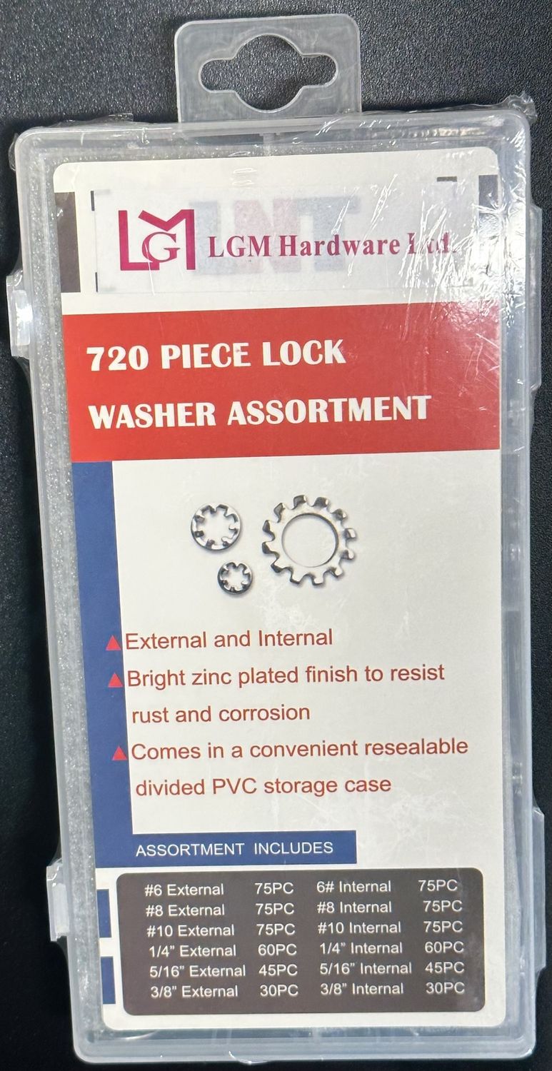 720 PC Zinc Lock Washer Assortment