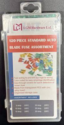 120 PC Standard Auto Blade Fuse Assortment