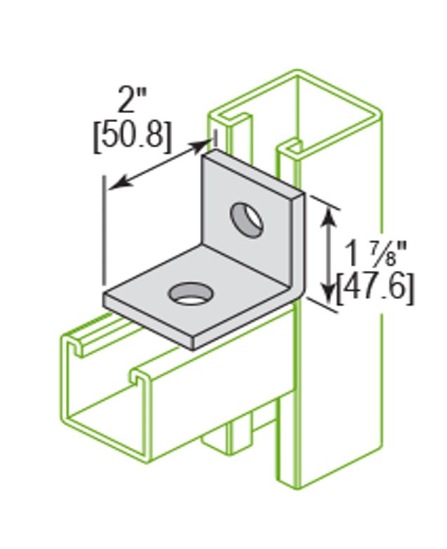 2 Holes 90 Degree Corner Angle (2”x1-7/8”)