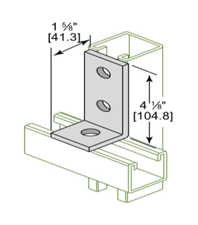 3 Holes 90 Degree Corner Angle (1-5/8”x4-1/8”)