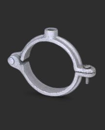 MI Hinged Split Ring Hanger, Coating: Zinc Plated, Size: 3/8"